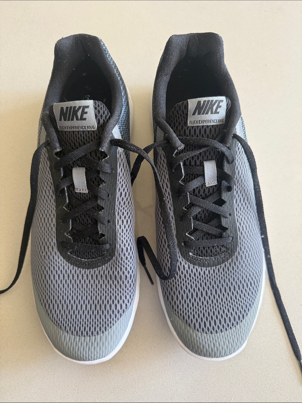 Nike Men’s Grey and Black Flex Experience RN 6 Running Sneakers